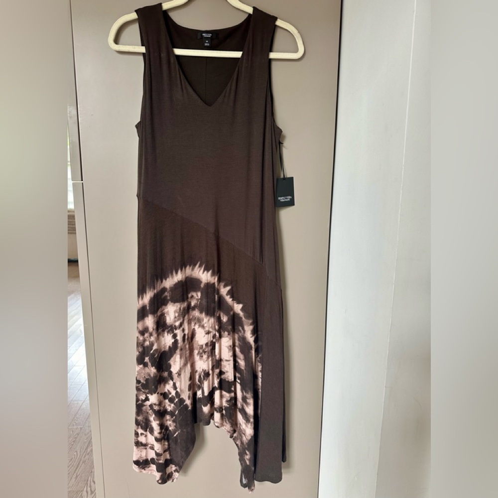 Simply Vera brown tank dress, soft feel, size medium, asymmetrical front